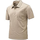 Rdruko Men's Polo Shirts Short Sleeve Quick Dry Outdoor Golf Sports Shirts with Pocket