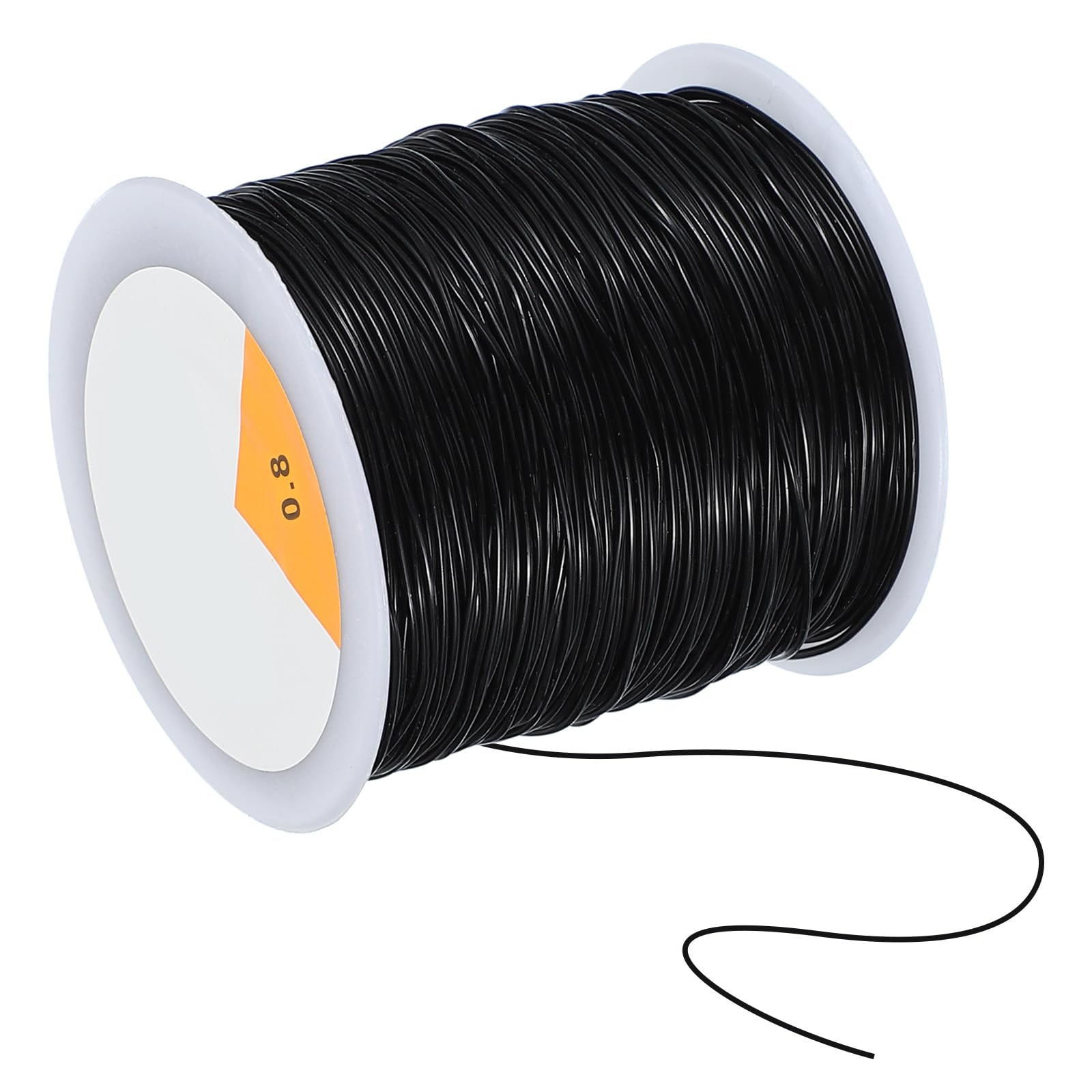 PATIKIL 109 Yard Stretchy Bracelet String, 0.8mm Round Elastic String Stretch Crystal String Bead Cord for Bracelets Beading Jewelry Making, Black