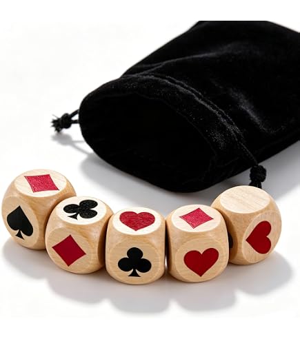 Lot de 2 dés double Trumps en bois pour jeux de société et réunions de famille, 4 cm