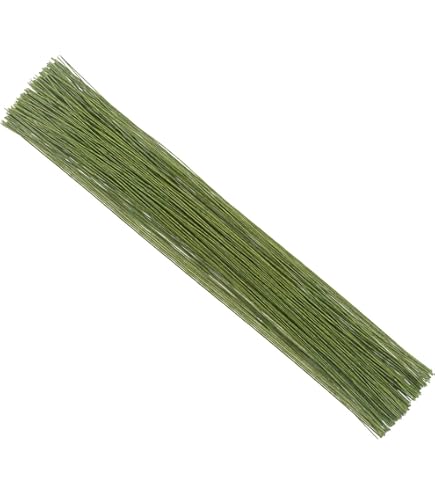 Panacea – Filo Metallico Rivestito Per Fiori E Composizioni – 24 Gauge – 20 Pezzi Da 45 Cm (Verde) - 2