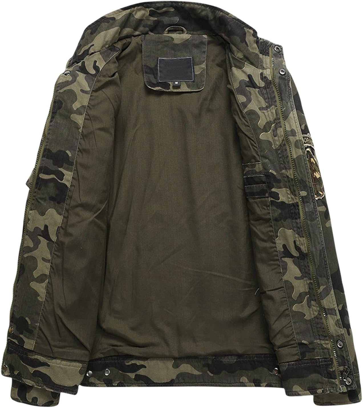 Springrain Men's Casual Slim Stand Collar Tooling Camouflage Cotton Jackets at  Men’s Clothing store