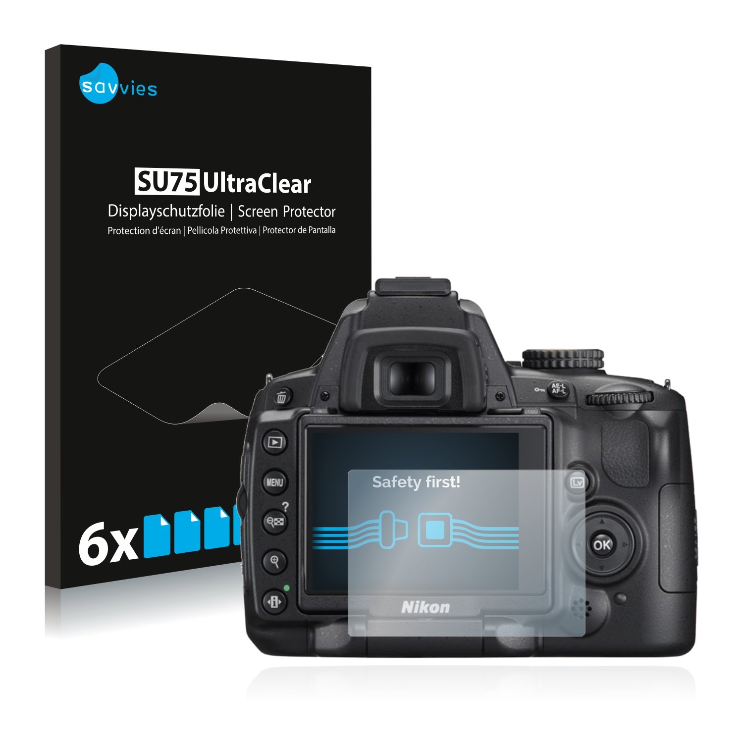 savvies Protector Pantalla Compatible con Nikon D5000 (6 Unidades ...