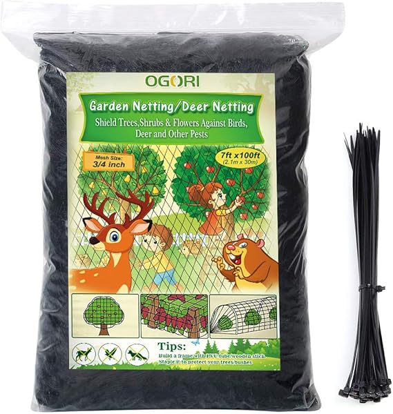 OGORI 7 X 100 FT Garden Netting Bird Netting Deer NettingShield Trees