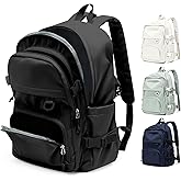 Black Lightweight Backpack for College & High School Backpack With Lots of Pockets Cute School Bag for Girls Boys, Large Capacity Bookbag for Women Men, Waterproof Teens Casual Daypack Backpack
