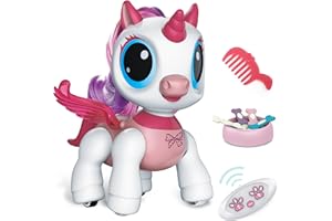 SPRSHY Remote Control Unicorn for Girls - Companion Pet Toys Electronic Pink Pegasus,Music and Waking Doll Christmas Birthday for Children 3 4 5 6 7 8 Years Old