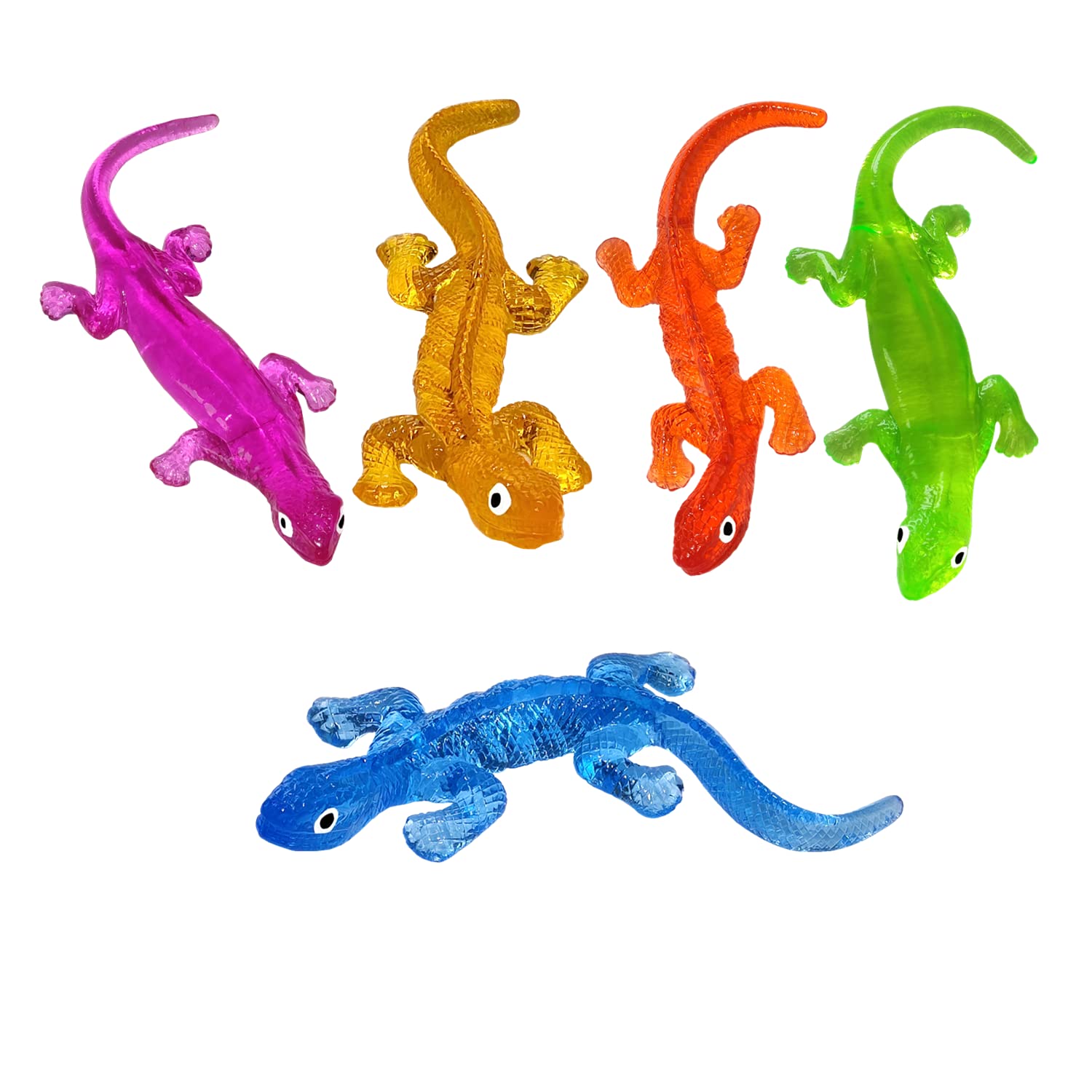 Photo 1 of 5Pack Super Stretch Sticky Lizard Mochi Squishy Toys,Soft Stress Relief Fidget Toys, Goodie Bag Stuffers,Classroom Prizes,Birthday,Party Favors(5Colors,Style Random)