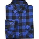 ERZTIAY Mens Flannel Shirts Long Sleeve Button Down Regular Fit Plaid Casual Shirts