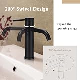 Peppermint Black Bathroom Basin Mixer Tap Swivel Spout Modern Sink Mono Lever view 2