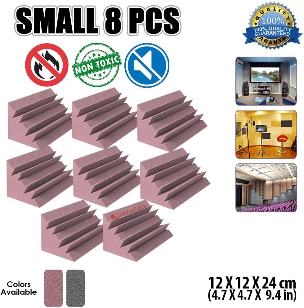 Arrowzoom Super Dash 8 Pieces of 12 X 12 X 24 cm PURPLE Acoustic Soundproofing Bass Trap Foam Studio Treatment Wall Panel Tiles SD1133