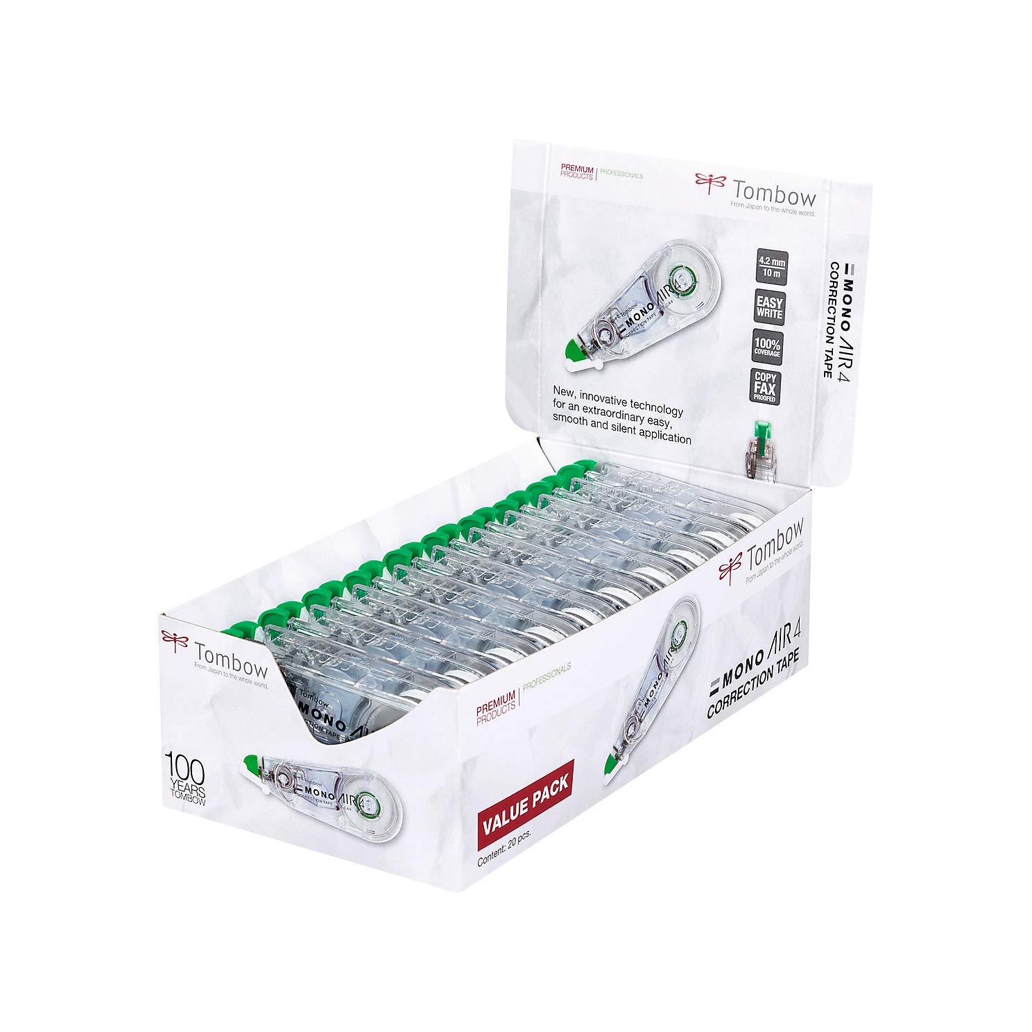 Tombow CT-CA4-20 4.2 mm x 10 m MONO Air Correction Tape (Pack of 20)
