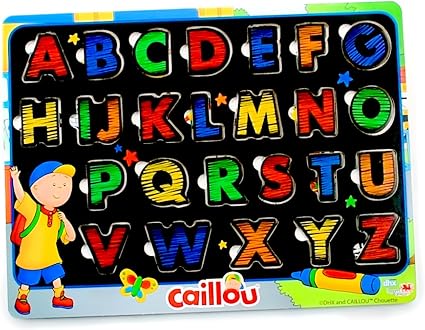 Amazon Com Caillou A To Z Bilingual Learning Wood Puzzle