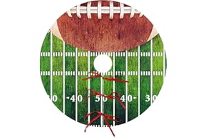 American Football Field Christmas Tree Skirt 36 Inch Retro Grunge Lace-up Xmas Tree Skirts Green Sport Turf Christm Tree Mat 