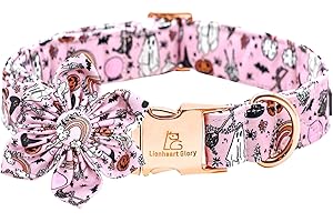 Lionheart glory Halloween Dog Collars with Flower Fall Dog Collar Pink Collar Flowers Girl Boy Pet Collar for Small Dogs Duty Adjustable Flower Dog Collar Puppy
