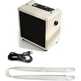 Ranch Mini Electric Guitar Amplifier with OTG Recording, Cream Guitar Amp | Portable Rechargeable Guitar Amp with Wireless Sync &amp; Headphone Output, 3-Channel Desktop Speaker for Practice &amp; Travel