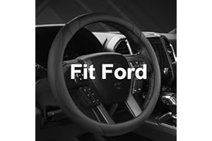 West Llama Customized Auto Car Steering Wheel Cover for Ford F-150, F-250, F-350, Expedition (Black-Large Size)