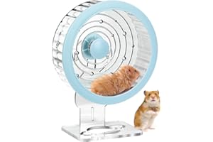 ANTIAI Silent Hamster Wheel Quiet Spinner Small Animals Running Exercise Wheels Accessories with Height Adjustable Stand for Syrian Dwarf Hamsters, Gerbils,Mice,Rats and Other Small Pets,Blue,L