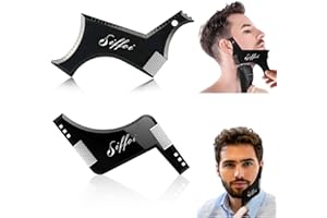 Siffoi 2PCS Men's Beard Shaping Styling Tool Set with Comb, 2025 Version Precision Edging for Jaw, Cheek & Neck Lines, Works with All Beard Razors & Trimmers (Large Size)