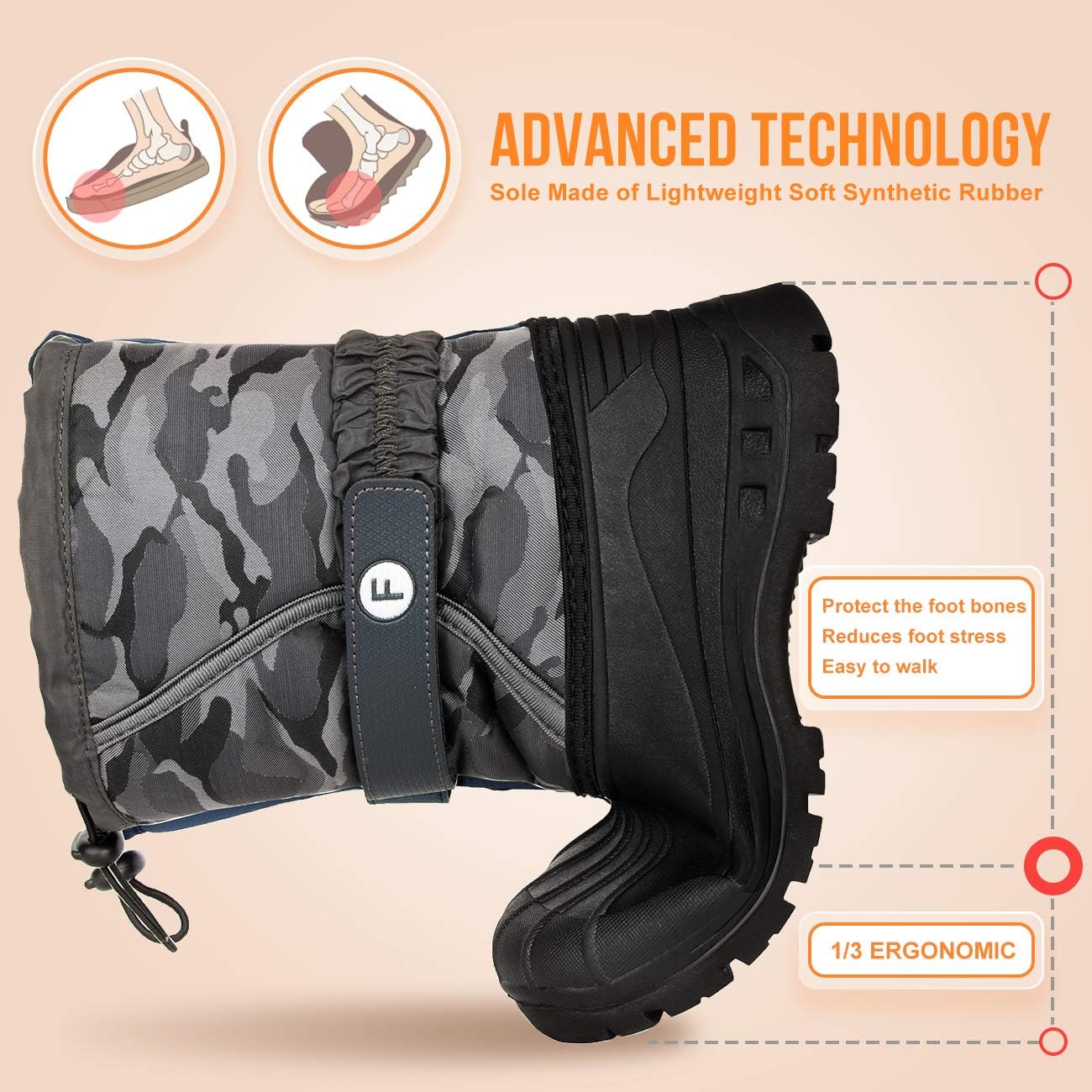 Crova Kids Snow Boots Boys Girls Womens Winter Warm Waterproof Outdoor Anti-Slip Fur Lined Resistant Cold Weather Shoes (Little Kid/Big Kid): Shoes