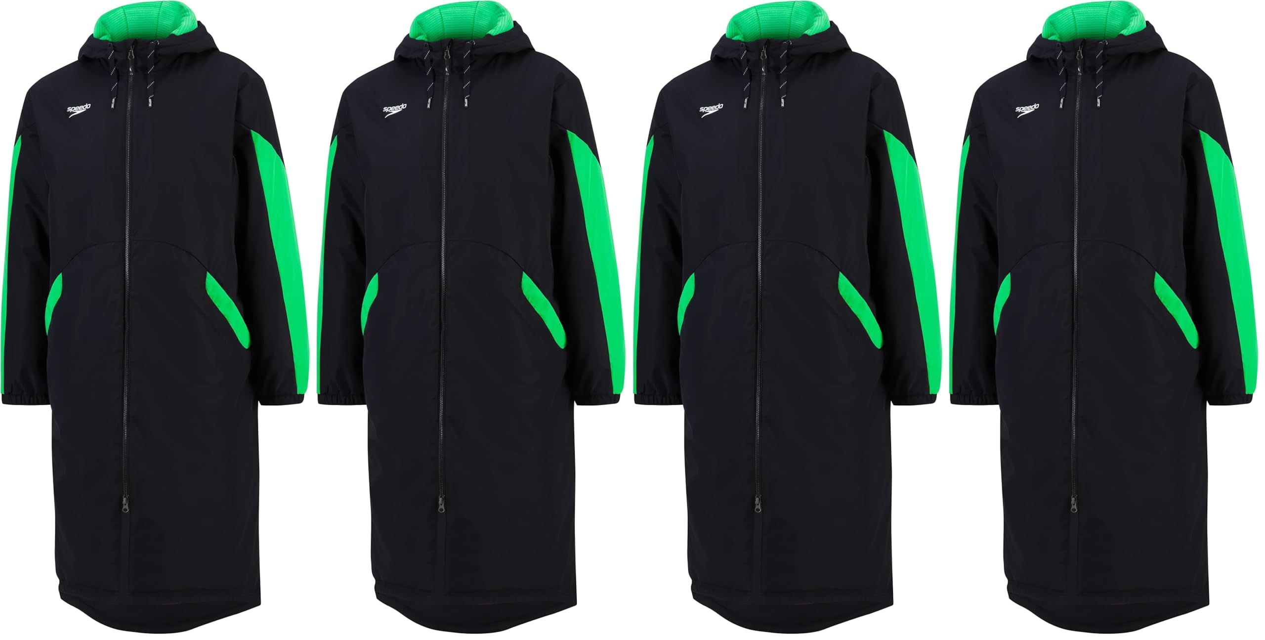 Speedo Standard Parka Jacket Fleece Lined Team Colors, Edge Green, Large