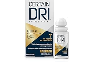 Certain Dri Prescription Strength Clinical Antiperspirant Roll-On Deodorant, Hyperhidrosis Treatment for Men & Women, Unscent