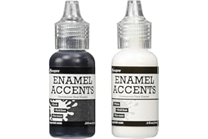 Ranger GAC27355 Inkssentials Enamel Accent, 0.5-Ounce, Black/White, 2-Pack