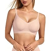 VQJ Plus Size Jelly No Underwire Comfort Bra for Women, Full Coverage Seamless Everyday Wireless Bras with Light Support