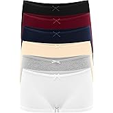 Allxwek Womens Cotton Underwear Boy Shorts for Women Stretch Comfort Boxer Briefs Ladies Knot Panties 3/6 3901