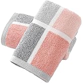 sense gnosis Pink Hand Towel Set of 2 Super Soft 100% Cotton Striped & Checkered Pattern Highly Absorbent Decorative Hand Towels for Bathroom Valentines Day Decorations 13 x 29 Inch