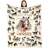 NieNeaNia Horse Blanket Gifts for Girls Women Animal Horse Stuff Lovers Horses Throw Blanket Bedroom Decor 50"x40"