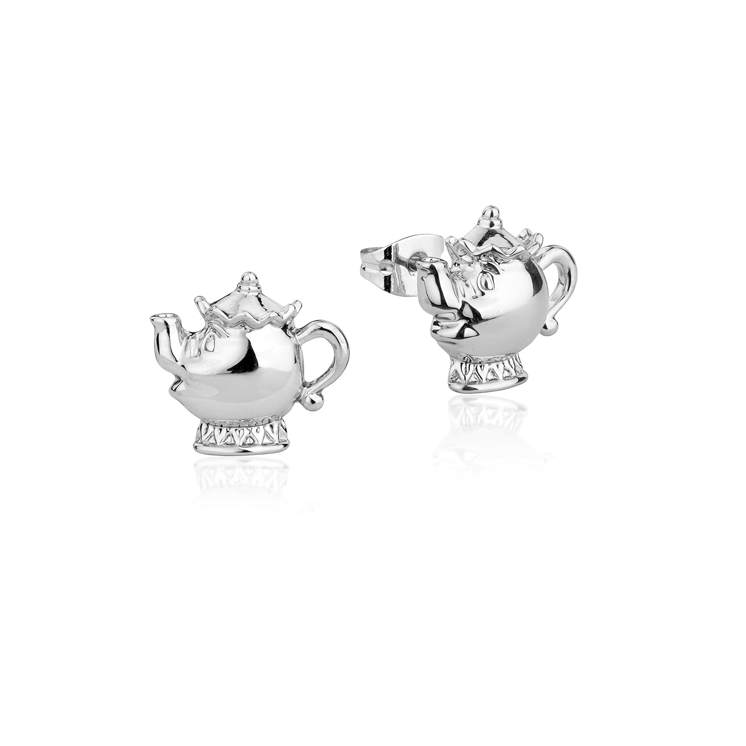 Pendientes Sra Potts de La Bella y la Bestia de Disney chapados