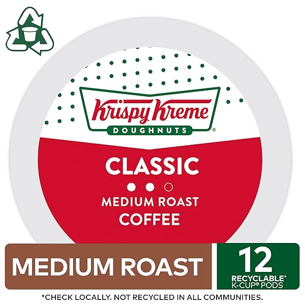KRISPY KREME CLASSIC KEURIG SINGLE-SERVE K-CUP PODS, MEDIUM ROAST COFFEE, 12 COUNT