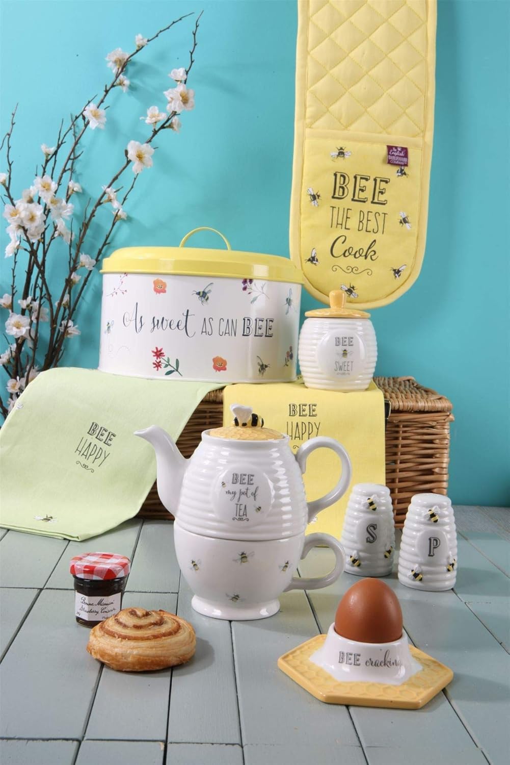 English Tableware Company Bee Happy Tea for One Teapot Cup