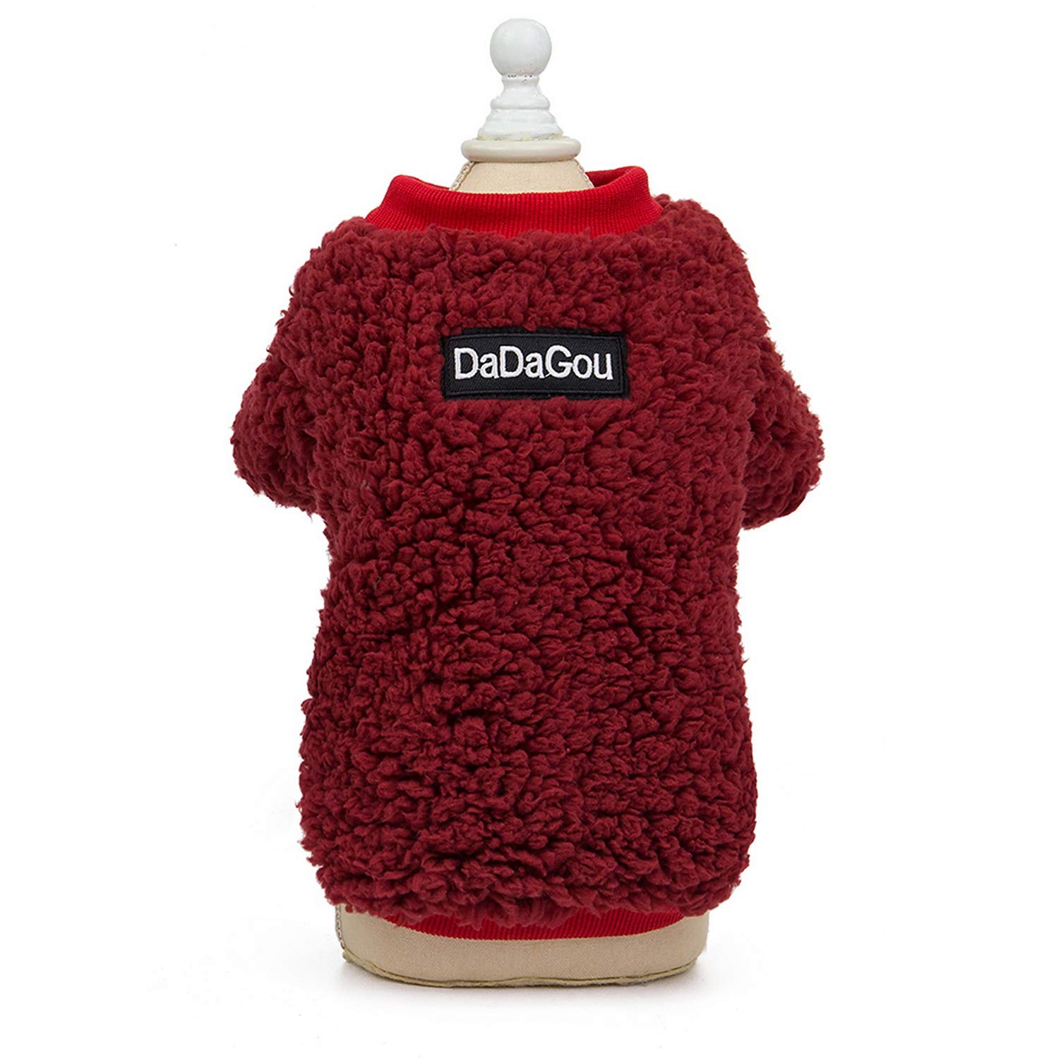 SMALLLEE_LUCKY_STORE Soft Sherpa Fleece Jumper for Small Dog Cat Sweatshirt Jacket Pullover Sweater Puppy Kitten Winter Coat Warm Pet Clothes,Wine Red S — image 1