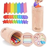 Toddlers Montessori Toys for 1 2 3 Year Old Boys Girls, Wooden Learning Color Sorting Toys for Ages 2-4 Kids, Sensory Toys fo