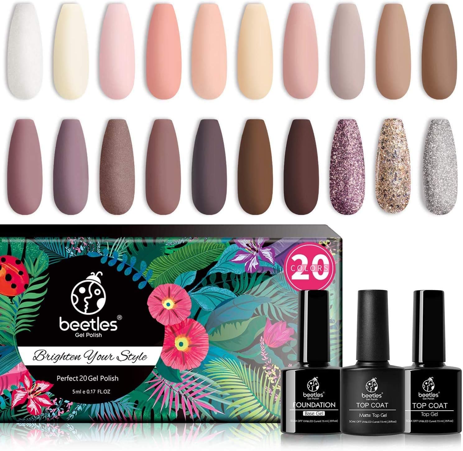 Beetles Gel Nail Polishes Pcs Gel Nail Polish Kit Bare Collection Soak Off Nail Gel Polish Set Nude Glitter Pastel Pink Peach Brown Natural Skin Tone Nail Art With Glossy Matte Beetles Gel Nail Polishes Pcs Gel Nail Polish Kit Bare Collection Soak Off Nail Gel Polish Set Nude Glitter Pastel Pink Peach Brown Natural Skin Tone Nail Art With Glossy Matte