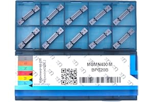 CDBP Carbide Grooving Inserts MGMN400-M for MGEHR/L and MGIVR/L Grooving Cut-Off Tool Holder, PVD Coating Metal Cutting, 10pc