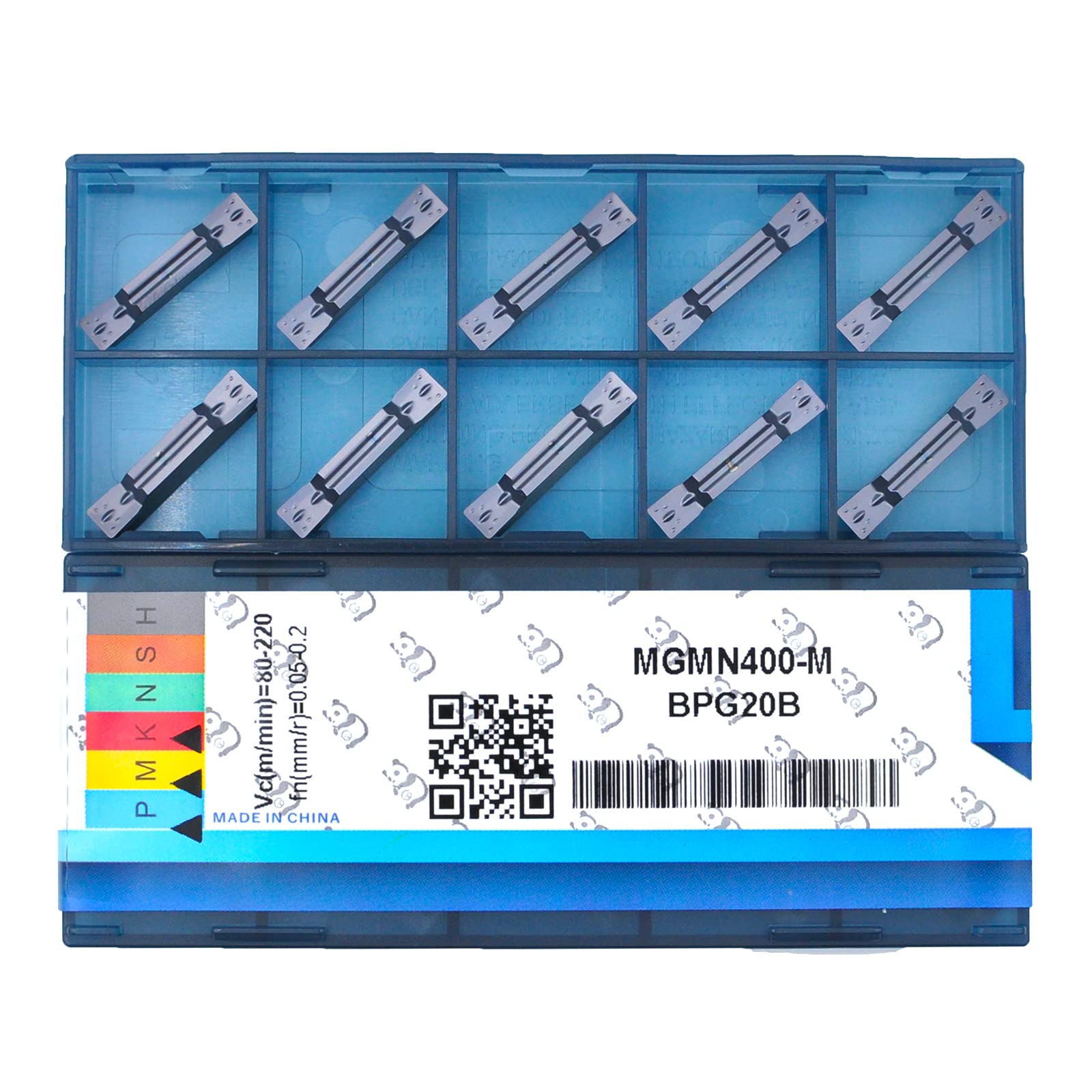 CDBP MGMN400-M Carbide Grooving Inserts for MGEHR/L and MGIVR/L Grooving Cut-Off Tool Holder, PVD Coating, 10pcs