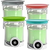 4 Pack Replacement Pints and Lids Compatible with Ninja CREAMi Swirl Ice Cream and Soft Serve Maker NC701C NC701 NC700 Series