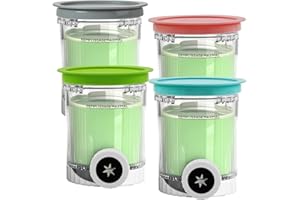 4 Pack Replacement Pints and Lids Compatible with Ninja CREAMi Swirl Ice Cream and Soft Serve Maker NC701C NC701 NC700 Series