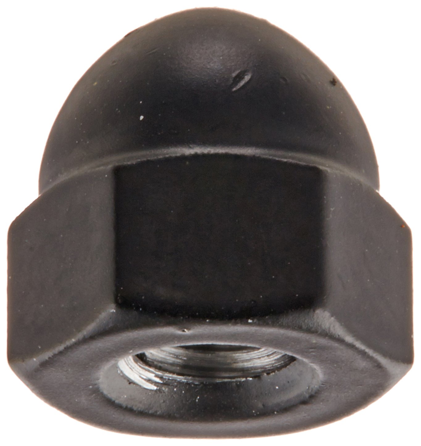 Steel Acorn Nut, Black PowderCoated Finish, Right Hand Threads, Inch