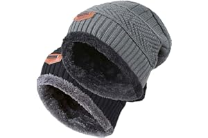HINDAWI Winter Beanie Hat for Boys Girls (5-14 Years) Slouchy Beanie Windproof Warm Knit Kids Skull Cap