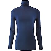 AUHEGN Women's Long Sleeve Lightweight Turtleneck Top Pullover Casual Active Layer Tops Shirts