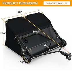 YINTATECH 48" Lawn Sweeper, Tow Behind Leaf