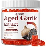 Odorless Aged Garlic Extract Gummies, Garlic Supplements for Adults, 60 ct | CoQ10, Astaxanthin &amp; Omega-3, Supports Heart Health &amp; Immune Function, Sugar Free
