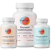 FullWell Fertility Trio | Prenatal Vitamin Lemon + DHA & Fertility Booster | Choline, Folate, Omega 3, Coq10, NAC, 26+ Vital Nutrients | Dietitian-formulated, Non-GMO, 3rd Party Tested, 30 Servings