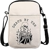 KUIYAI Death by TBR Crossbody Bag to Be Read Gift Book Reader Gift Bookish Gift Book Club Gift Gothic Romance Gift