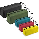 5 Pack Canvas Tool Pouch of Two Sizes, Tool Pouches with Zipper, Multipurpose Zipper Bags Tools is Suitable for Storing Scattered Tools, Cosmetics, and Various Items (5 Colors)