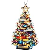 Book Ornament, Book Ornaments for Christmas Tree, Hanging Christmas Ornaments 2026, Book Lovers Gifts for Women Men, Teacher Librarian Bookclub Decoration, Unique Reading Ornament for Holiday Home