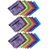 Kayzyue Multipurpose Binder Pencil Pouch 3 Ring Binder Pencil Bag with Clear Window – 24 Pack, Durable Oxford Fabric, 8 Assorted Colors