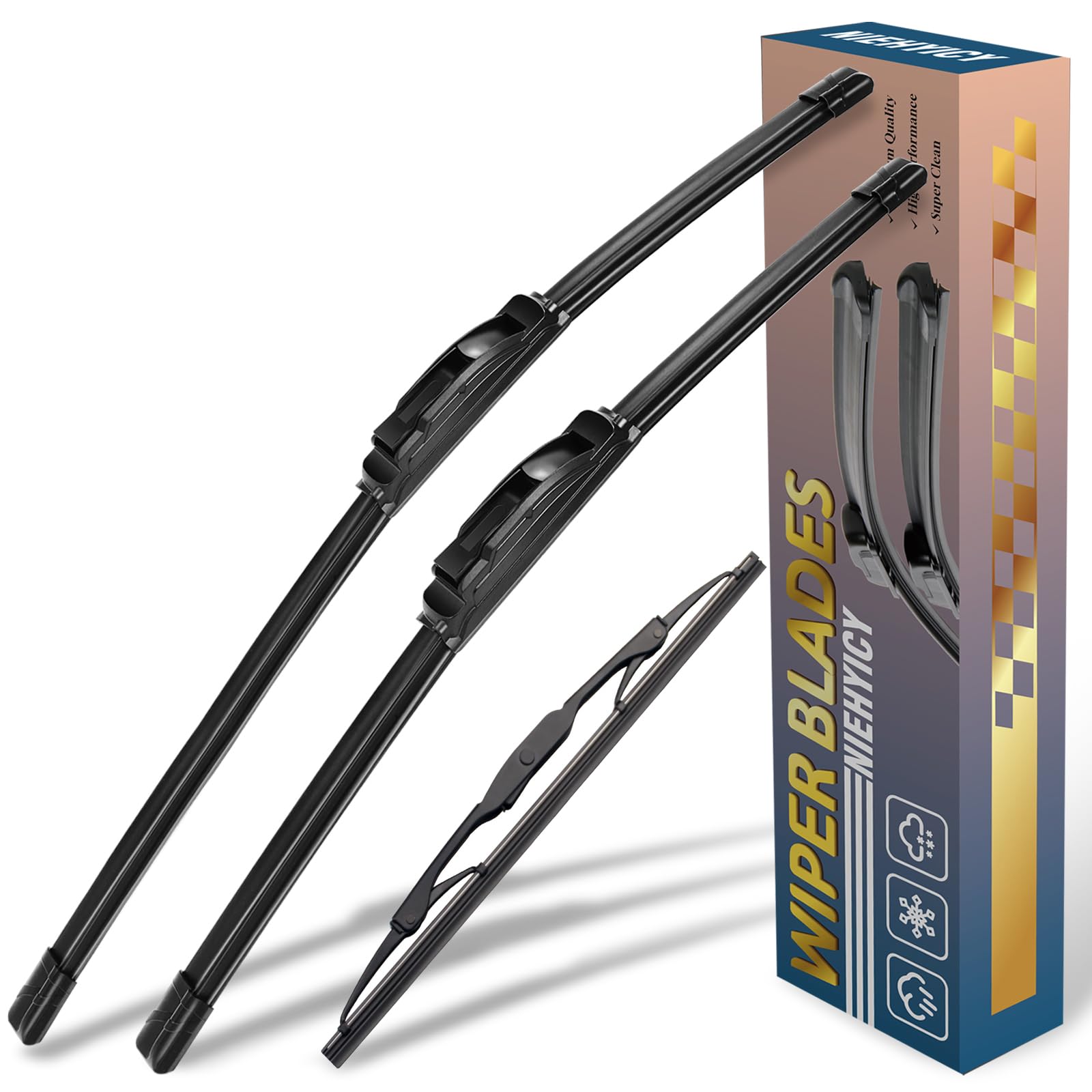 Photo 1 of 3Pcs Windshield Wiper Blades for Jeep Liberty 02-07,Mazda Tribute 01-07,Original Equipment Replacement Automotive Windshield Wiper Blades for My Car-19"/19"/10" (Set of 3) U/J HOOK
